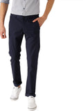 Slim Fit Men Green Trousers Blue