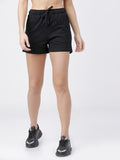 Solid Women Black Regular Shorts