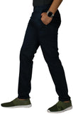 Slim Fit Men Beige Trousers Blue Pearl