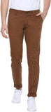 Slim Fit Men Light Blue Trousers Brown