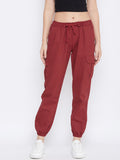 Regular Fit Women Green Trousers Maroon