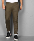 Slim Fit Men Pure Cotton Green Trousers