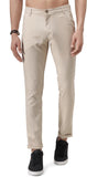 Slim Fit Men Green Trousers beige