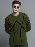 Printed Men Round Neck Green, Black T-Shirt Black, Green