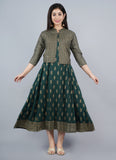 Women Printed Anarkali Kurta Green