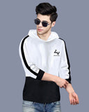 Printed Men Hooded Neck Black, White T-Shirt Dark Blue, White