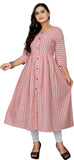 Women Striped A-line Kurta 4009Pink