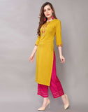 Women Embroidered Straight Kurta